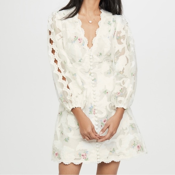 Zimmermann Dresses & Skirts - Zimmermann Zinnia Lace Appliqué Mini Dress